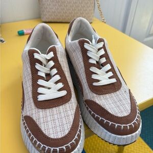Stylish Brown and Cream Sneakers